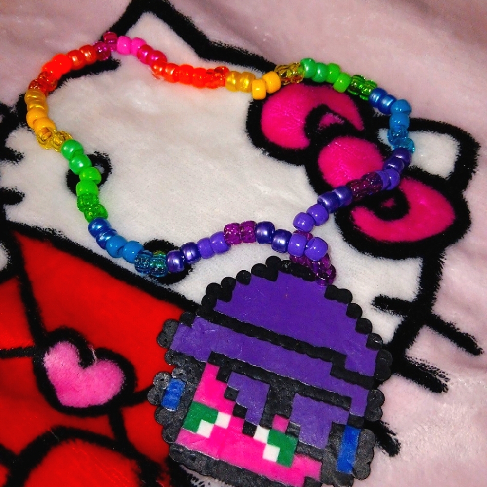 Clancy The Midnight Gospel handmade Kandi necklace